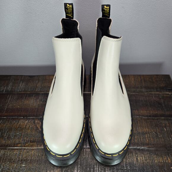 NEW Dr Martens Audrick Chelsea Boot Womens Size 10 Leather Platform Boot Taupe - Picture 2 of 11